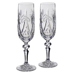   Victoria * Cristal Set de pahare de cristal pentru șampanie pentru nunți (2 bucăți) (MGyű17198)