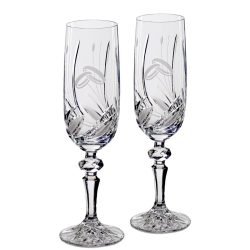   Viola * Cristal Set de pahare de șampanie din cristal pentru nunți (2 bucăți) (MGyű17298)