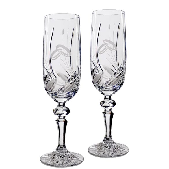 Viola * Cristal Set de pahare de șampanie din cristal pentru nunți (2 bucăți) (MGyű17298)