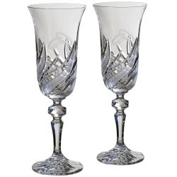   Fire * Cristal Set de pahare de șampanie pentru nuntă (2 piese) (LGyű18698)